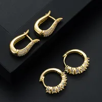 Geometric Fashion Copper Artificial Gemstones Earrings main image 2