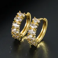 Geometric Fashion Copper Artificial Gemstones Earrings main image 4