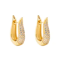 Geometric Fashion Copper Artificial Gemstones Earrings main image 5