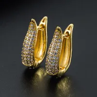 Geometric Fashion Copper Artificial Gemstones Earrings sku image 2