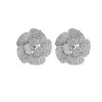 Flower Alloy Rhinestones Diamond Earrings Ear Studs main image 5