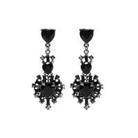 Heart Copper Artificial Gemstones Earrings Ear Studs main image 5