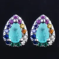 Water Droplets Simple Style Copper Artificial Gemstones Earrings Ear Studs main image 1