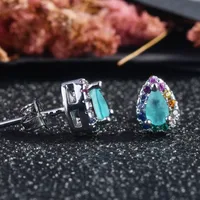 Water Droplets Simple Style Copper Artificial Gemstones Earrings Ear Studs main image 3