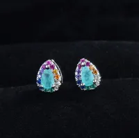 Water Droplets Simple Style Copper Artificial Gemstones Earrings Ear Studs main image 5