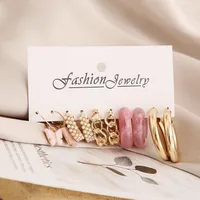 1 Set Flower Classic Style Resin Plating Earrings main image 1