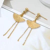 Leaf 304 Stainless Steel No Inlaid Patchwork Plating Earrings main image 1