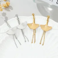 Leaf 304 Stainless Steel No Inlaid Patchwork Plating Earrings main image 2