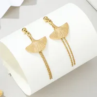 Leaf 304 Stainless Steel No Inlaid Patchwork Plating Earrings sku image 1