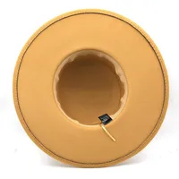 Sombrero De Copa Plano Multicolor Retro Europeo Y Americano Sombrero De Ala Grande Sombrero De Fieltro De  De Otoño E Invierno main image 5