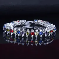 Rhombus Fashion Artificial Gemstones Copper Bracelets Wholesale main image 1