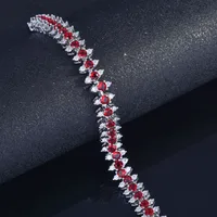 Rhombus Fashion Artificial Gemstones Copper Bracelets Wholesale main image 4