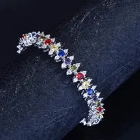 Rhombus Fashion Artificial Gemstones Copper Bracelets Wholesale main image 5