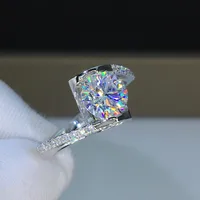 Rétro Super Clignotant Coeurs Flèches Zircon Imitation Carat Bague En Cuivre Diamant Moissan main image 3