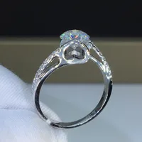 Rétro Super Clignotant Coeurs Flèches Zircon Imitation Carat Bague En Cuivre Diamant Moissan main image 4