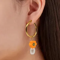 Fleur Mode Perle D'eau Douce Argile Molle Pas D'Incrustation Des Boucles D'Oreilles main image 3