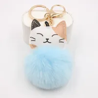 Cute Little Cat Key Chain Pendant School Bag Purse Plush Pendant Jewelry sku image 7