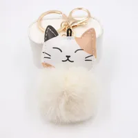 Cute Little Cat Key Chain Pendant School Bag Purse Plush Pendant Jewelry sku image 8