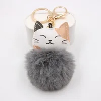 Cute Little Cat Key Chain Pendant School Bag Purse Plush Pendant Jewelry sku image 5