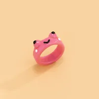 New Creative Simple Korean Cute Cartoon Frog Ring Women's Tail Ring sku image 7