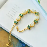 Flower Artificial Gemstones Copper Bracelets Wholesale main image 4