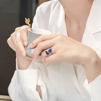 Luxueux Le Cuivre Géométrique Diamant Pierres Précieuses Artificielles Femmes main image 4