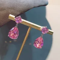 Water Droplets Fashion Copper Artificial Gemstones Earrings Ear Studs main image 2