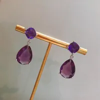 Water Droplets Fashion Copper Artificial Gemstones Earrings Ear Studs main image 5