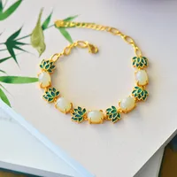 Flower Artificial Gemstones Copper Bracelets Wholesale sku image 2