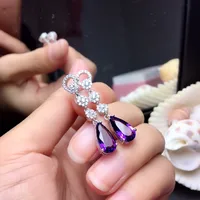 Water Droplets Fashion Copper Artificial Gemstones Earrings main image 2