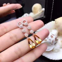 Water Droplets Fashion Copper Artificial Gemstones Earrings main image 3