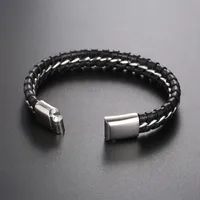 Retro No Inlaid 304 Stainless Steel Pu Leather Wholesale main image 3