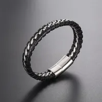 Retro No Inlaid 304 Stainless Steel Pu Leather Wholesale main image 4