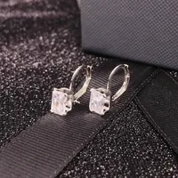Geometric Simple Style Copper Artificial Gemstones Diamond Earrings main image 5