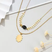 Letra Acero Inoxidable Acero Titanio Collar Colgante Venta Al Por Mayor main image 2