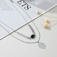 Letra Acero Inoxidable Acero Titanio Collar Colgante Venta Al Por Mayor main image 4