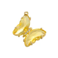 1 Piece Copper Zircon Butterfly Pendant main image 3
