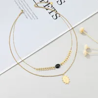 Letter Stainless Steel Titanium Steel Pendant Necklace Wholesale sku image 1