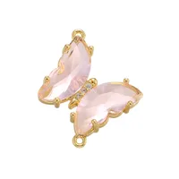 1 Piece Zircon Copper Butterfly Pendant sku image 2