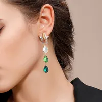 1 Pair Geometric Fashion Metal Rhinestones Drop Earrings main image 1