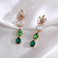 1 Pair Geometric Fashion Metal Rhinestones Drop Earrings main image 3