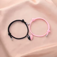 Forme Nuevas Pulseras De Los Pares Del Imán En Forma De Corazón De La Aleación main image 2