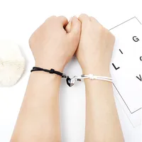 Nouveaux Bracelets De Couple D&#39;aimants En Forme De Coeur En Alliage main image 4