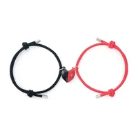 Nouveaux Bracelets De Couple D&#39;aimants En Forme De Coeur En Alliage main image 5