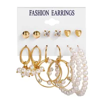Geometric Vintage Style Artificial Pearl Alloy Artificial Pearls Earrings sku image 1