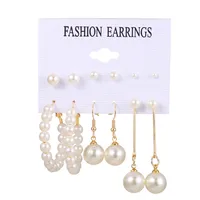 Geometric Vintage Style Artificial Pearl Alloy Artificial Pearls Earrings sku image 3