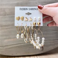 Geometric Vintage Style Artificial Pearl Alloy Artificial Pearls Earrings sku image 4