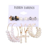 Geometric Vintage Style Artificial Pearl Alloy Artificial Pearls Earrings sku image 11