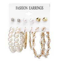 Geometric Vintage Style Artificial Pearl Alloy Artificial Pearls Earrings sku image 13
