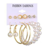 Geometric Vintage Style Artificial Pearl Alloy Artificial Pearls Earrings main image 4